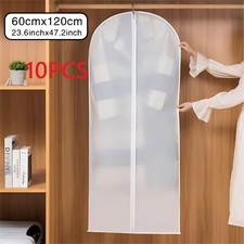 10Pack Large Hanging Suit Bags Dress Coat Jacket Clothes Cover Dust Protector UK