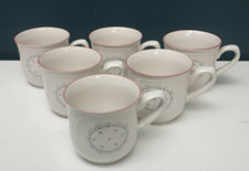 Set of 6 1988 Victoriana Rose Pattern Japan Stoneware  Mugs 