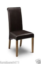 Brown Faux Leather / Solid Oak