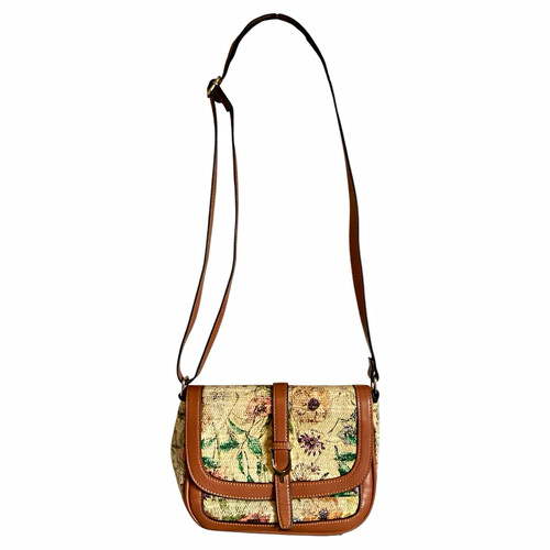 Floral tapestry crossbody bag - floral,