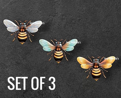 Bee wall art metal plaque - bee,