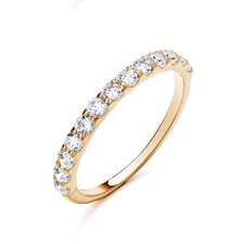9ct Yellow Gold on Silver Simulated Diamond Eternity Ring size K to S
