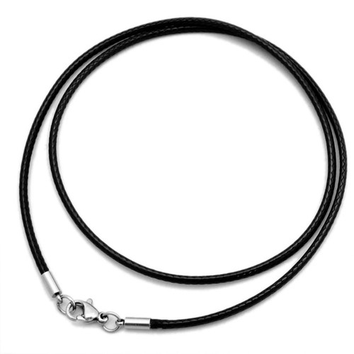 2mm black leather cord - 2mm,
