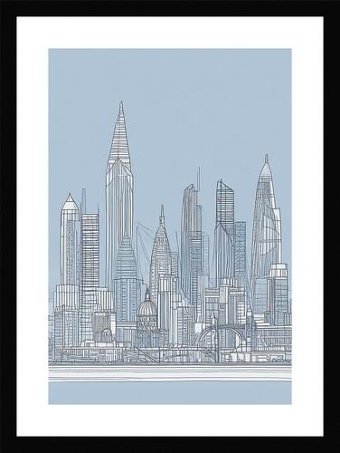 Vibrant london skyline framed - london,