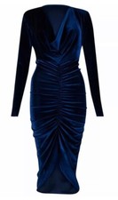 Womens Velvet Midi Dress