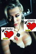 2 Chucky Bride Tiffany tattoo bleeding heart boob fancy dress tattoos Halloween