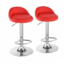 2x Bar Stools Faux Leather