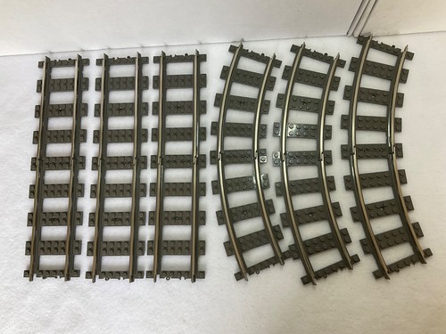 Lego metal rail train track - track, 6