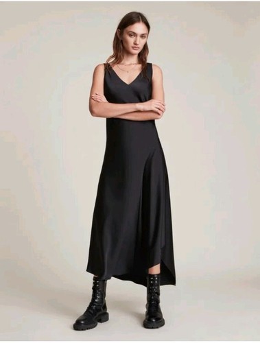 Allsaints black satin arta - black,