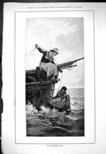 Original Old Antique Print