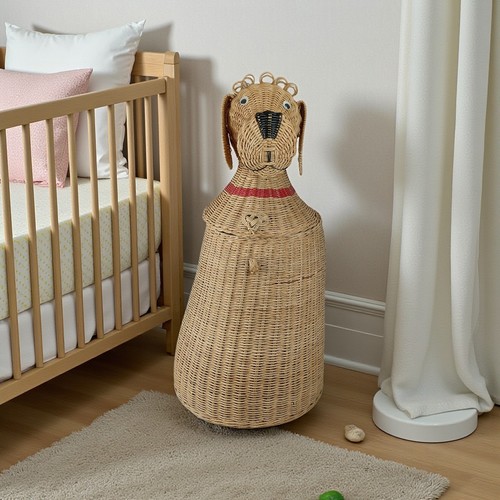 Wicker dog basket - wicker, hamper