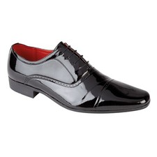 MENS BROGUE FAUX LEATHER SHINY