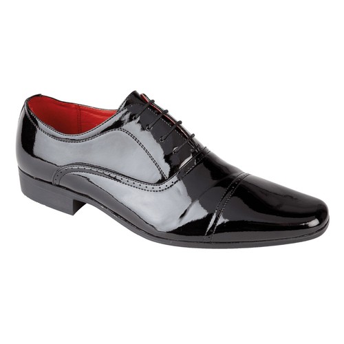 Mens brogue faux leather shiny - faux,