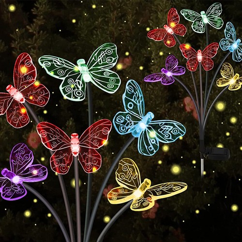 Solar flower stake lights - stake,