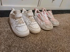 2 Nike Trainers Air Max Bolt Toddler 7.5 UK EUR 25 White Court Borough Low Girls