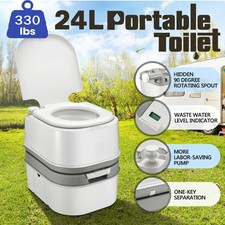 24L Portable Toilet Flushing Chemical Toilet Potty Camping Caravan Easy to Clear