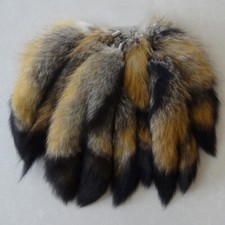 2X Natural Real Fox Tail Fur