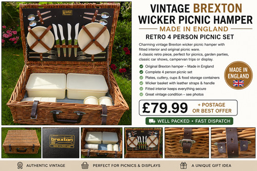 Vintage brexton wicker picnic - brexton,