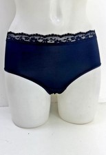 Ex M&S Navy Lace Trim Short Briefs Knickers Pack Of 5 Size 6 8 10 12 14 16 18 20