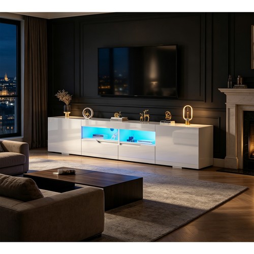 200cm high gloss white - high, tv