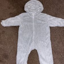 Next Grey Fluffy All In One Snow Suit With Ears Age 12-18 Months A10 