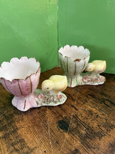 Vintage porcelain egg cups - porcelain,
