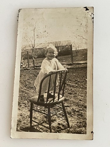 Vintage photo smiling toddler - vintage,