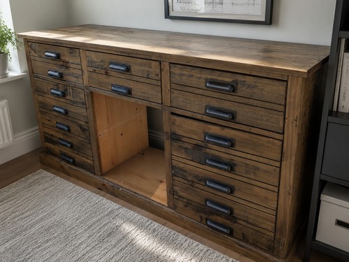 Industrial rustic multi drawer - rustic, multi-drawer