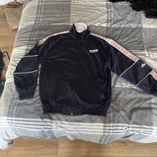 Ellesse Men's Track Jacket Navy Blue/White, Vintage, Zip-Up M