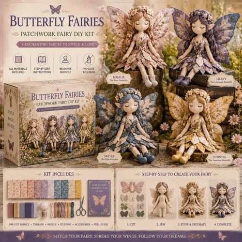Sewing kit fairy patchwork - sewing,