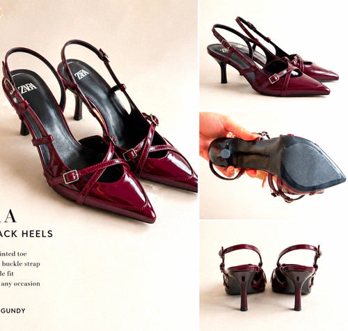 Zara patent leather burgundy - zara,