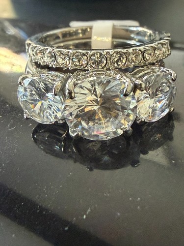 Engagement ring set silver