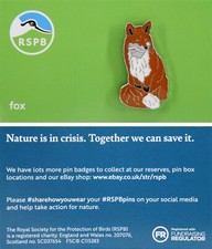 RSPB Pin Badge NIIC New Brand Sitting Fox P02972