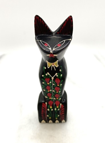 Hand painted wooden - wooden, cat