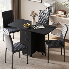 Dining table set folding drop - table,