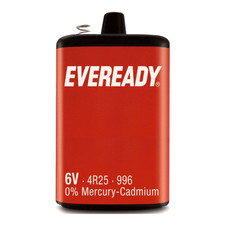 Eveready PJ996 6V Lantern Battery Traditional Heavy Duty Spring Top 4R25 Size