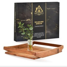 New Solid Acacia Wood Tray -