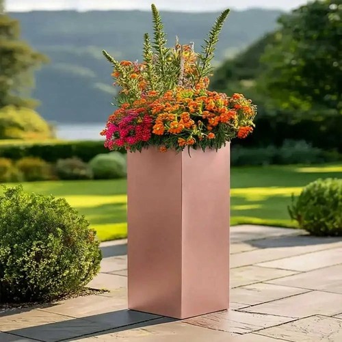 Zinc galvanised tall square - zinc,