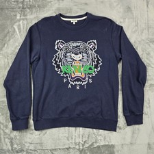 KENZO Paris Jumper Women’s Size Medium Tiger Embroidery Excellent Navy Blue