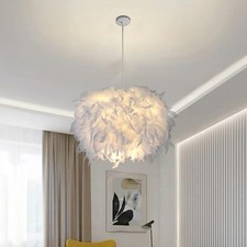 Light Shade Lampshade Fluffy Feather Lamp Modern LED Pendant Ceiling Chandelier