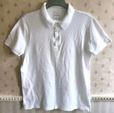 White Peter Werth Men's Polo Button Short Sleeve T-Shirt Top, size medium, £45
