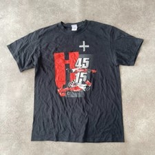 Indy Car Series Racing T-Shirt Mens Medium Graphic Print Crew Neck Tee Black