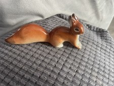 Rare Vintage USSR stamp Lomonosov Ceramic Animal Figurine Porcelain Red Squirrel