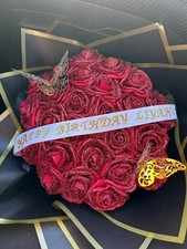 DIY Glitter Rose Bouquet Shiny