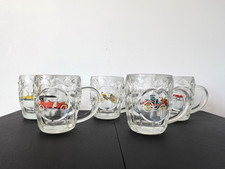 Vintage  Half Pint  Motor car Picture  Beer Tankards X 5
