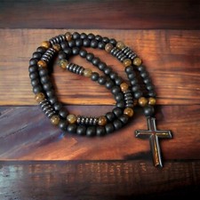 Unisex Stone Rosary Crucifix