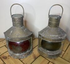 Pair Of Antique Ships Lanterns- Port/ Starboard Maritime Collectable Restoration