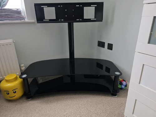 Black glass corner - tv, stand