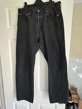 LEVI'S 517 Jeans Black Regular Straight W33 L34 Button Up - Inside Leg 28in