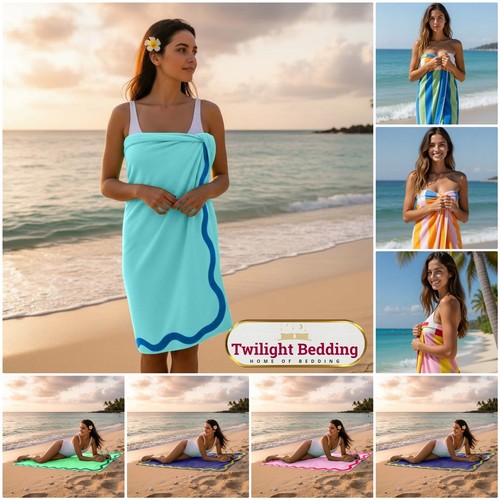Microfibre stripe beach towels - microfibre,
